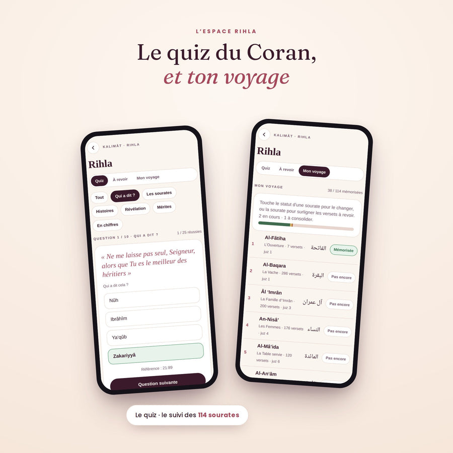 Application Kalimāt + les 4 cahiers d’étude - MIRAYA