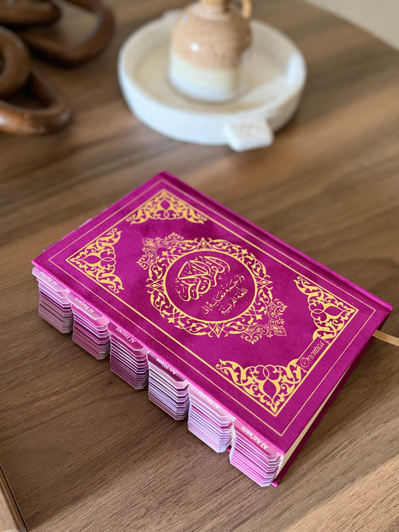 Coran rose et onglets sourates et onglets juz 