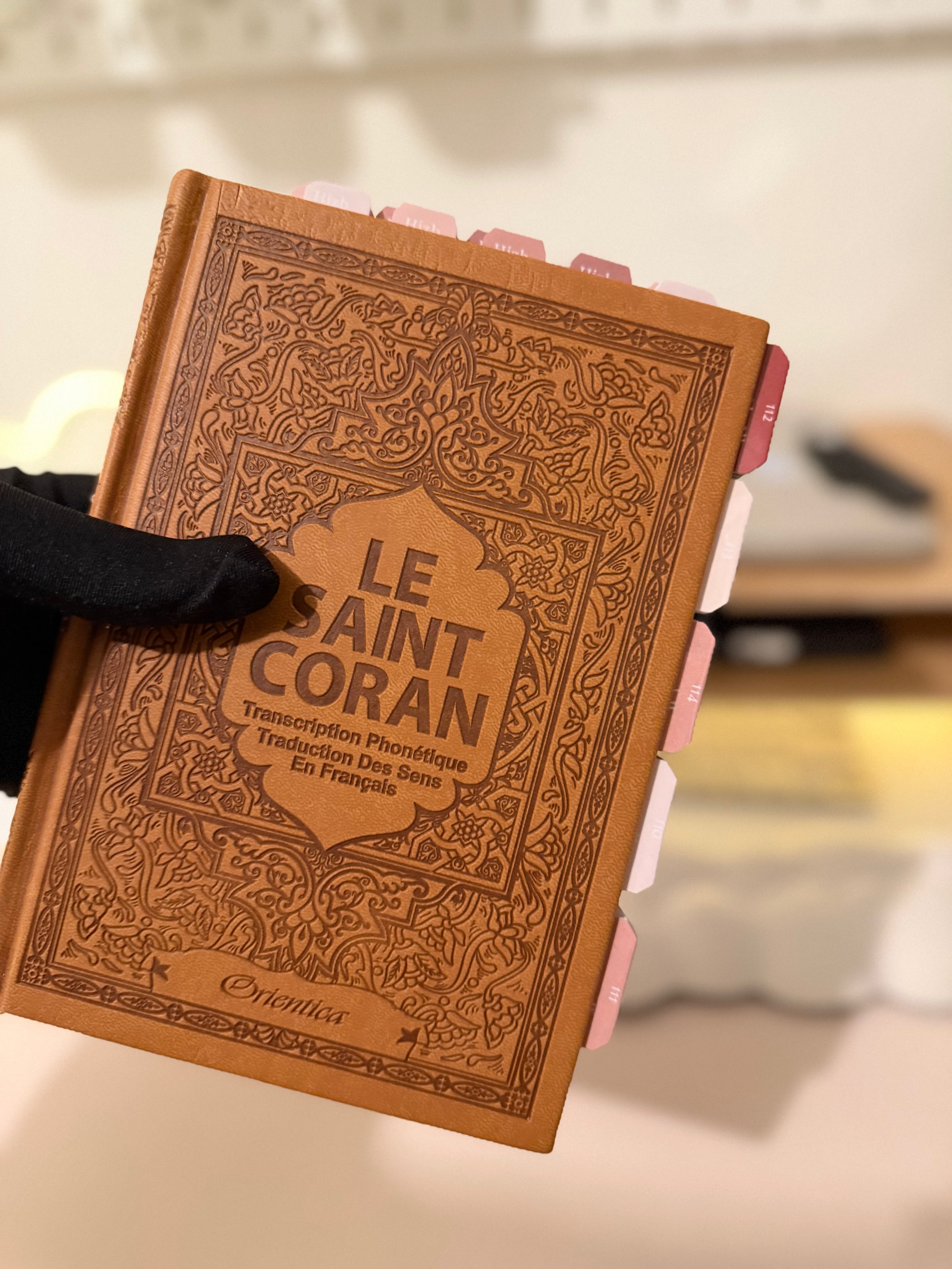 Coran & onglet sourate plastifiés - Francais arabe et phonétique