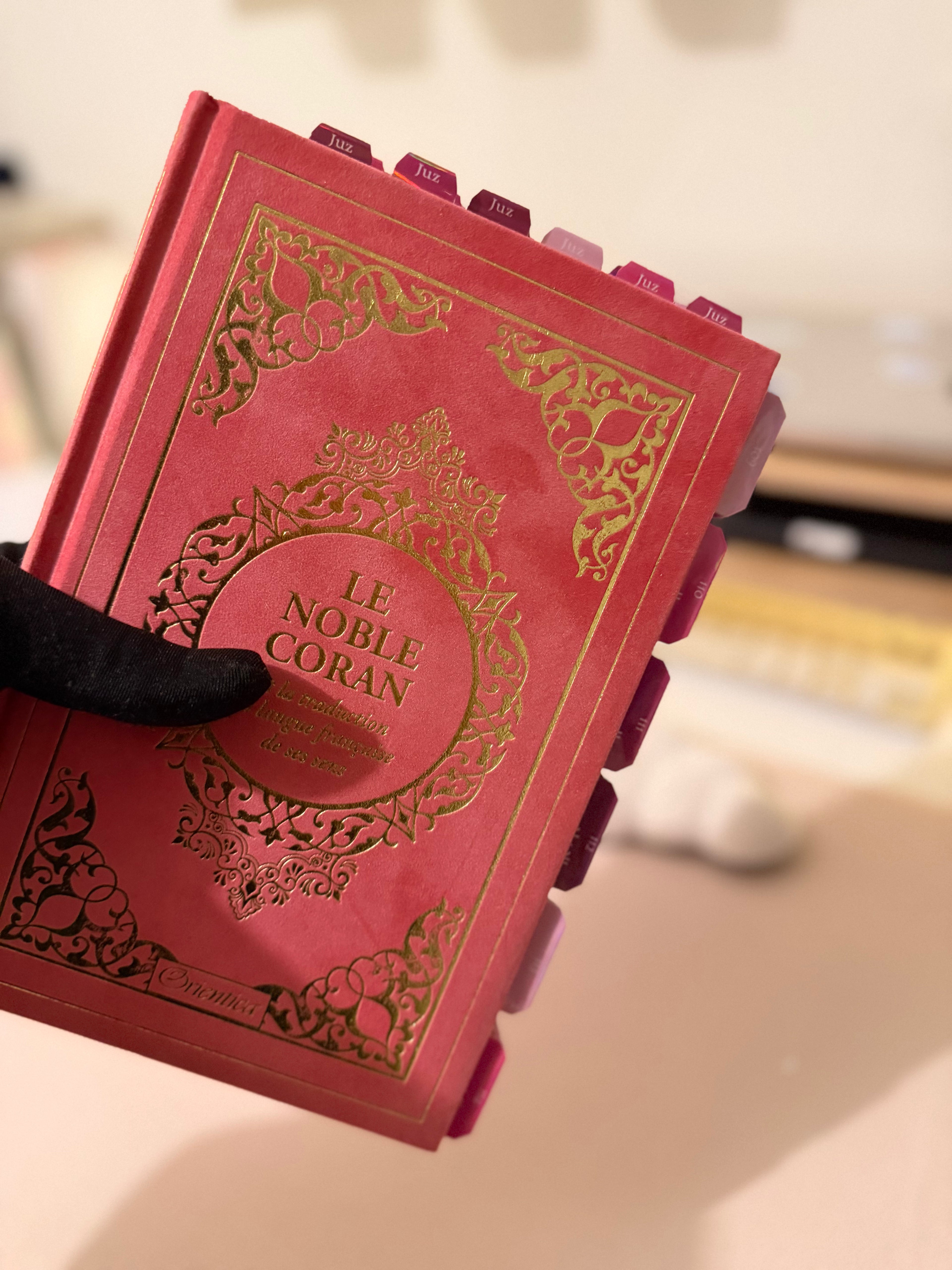 Coran rose français arabe & onglets premium