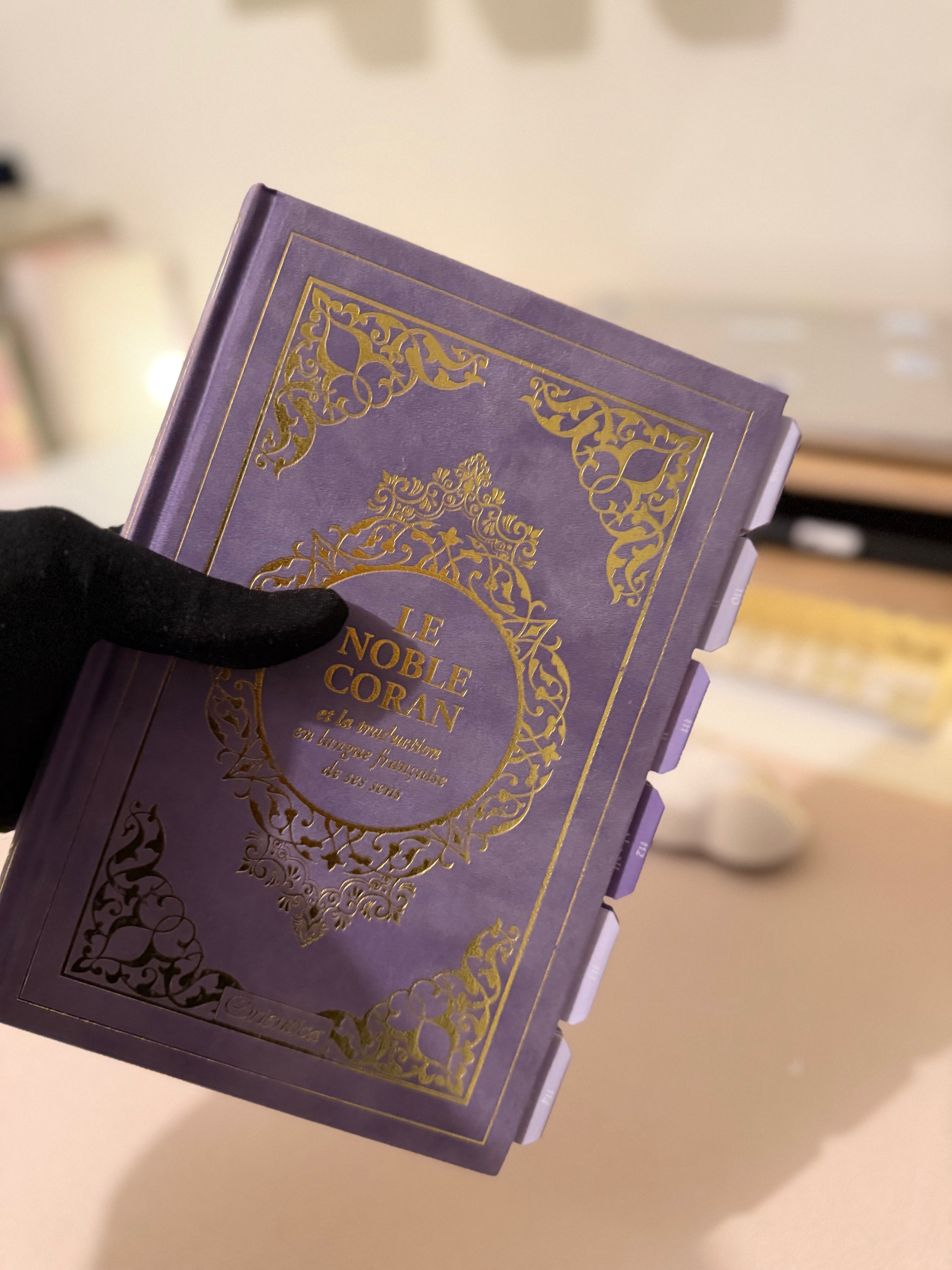 Coran Français arabe & onglet sourate plastifiés prémium