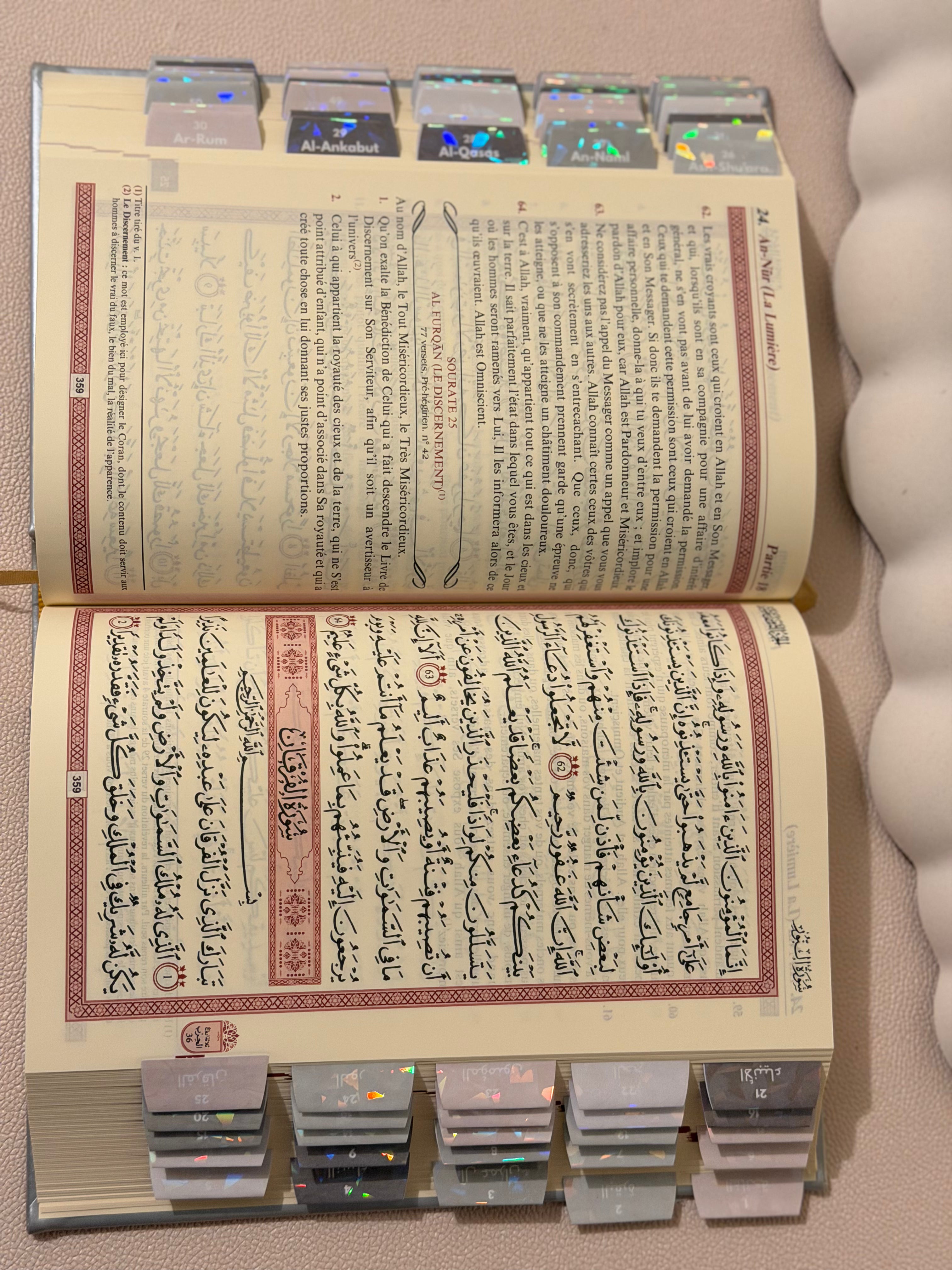 Coran français arabe & onglet sourate prémium
