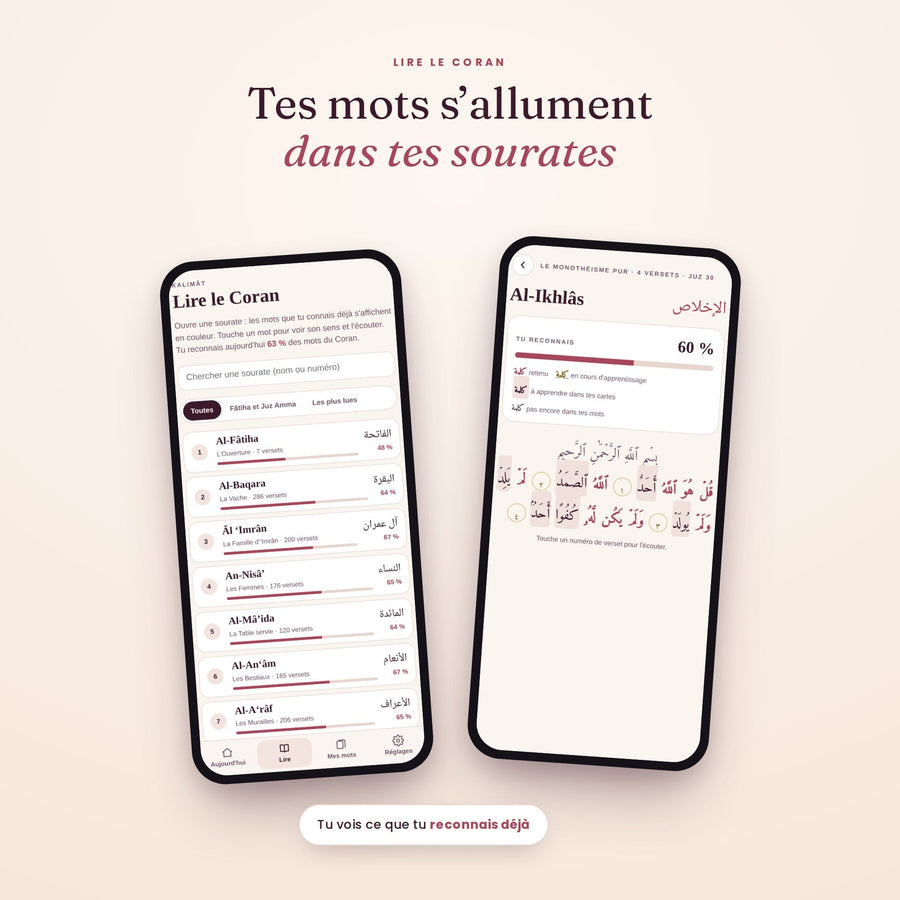 Application Kalimāt · accès complet - MIRAYA
