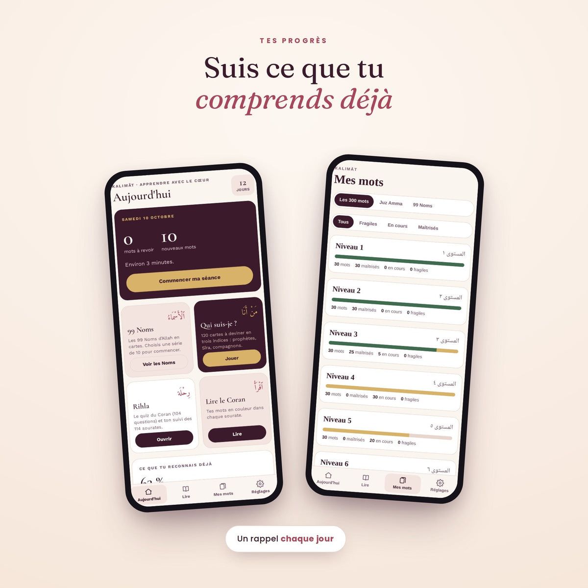 Application Kalimāt · accès complet - MIRAYA