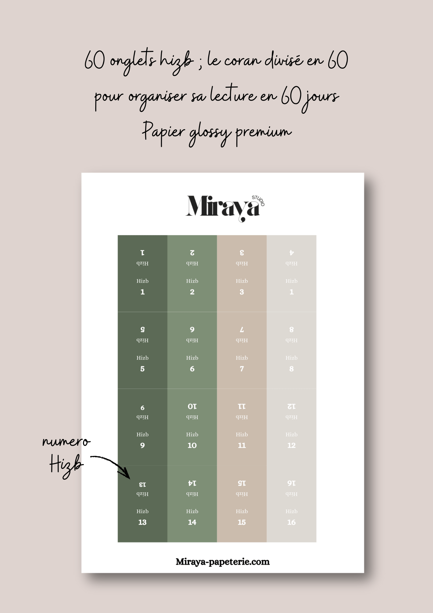 Onglets Coran Premium Miraya green - MIRAYA