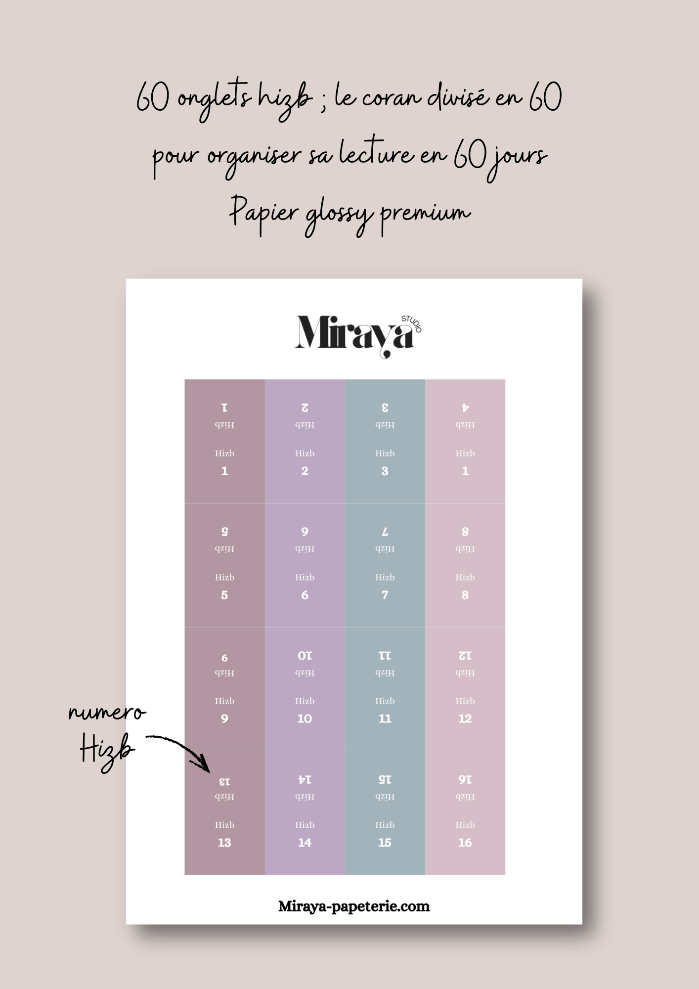 Onglets Coran Premium Miraya pastel - MIRAYA