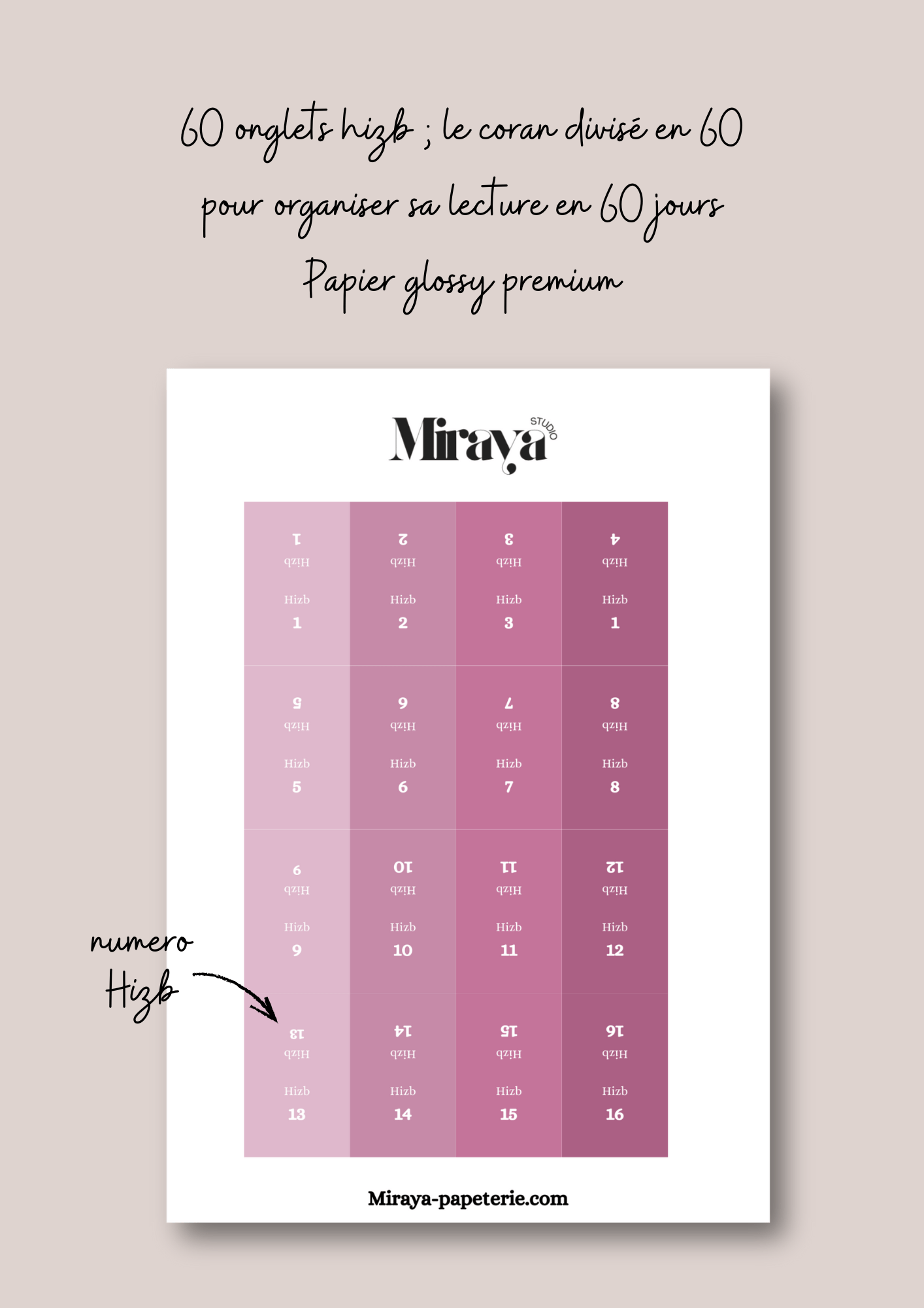 Onglets Coran Premium Miraya Rose - MIRAYA
