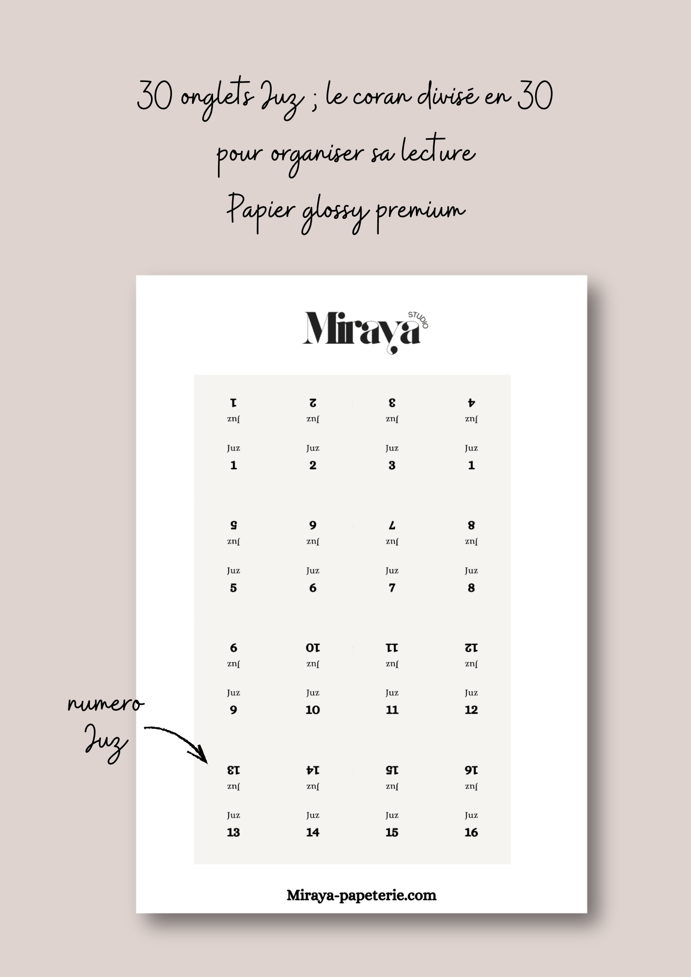 Onglets Juz Premium Miraya creme - MIRAYA