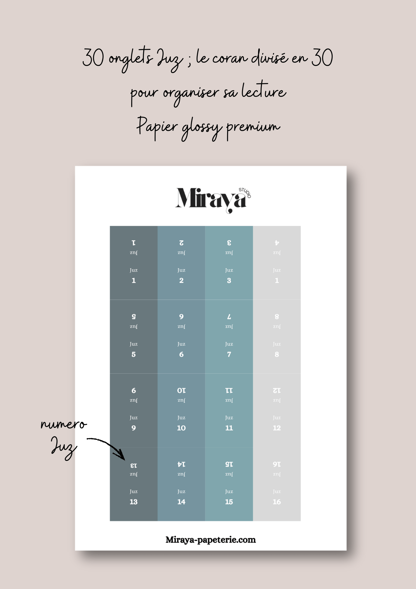 Onglets Juz Premium Miraya Turquoise - MIRAYA