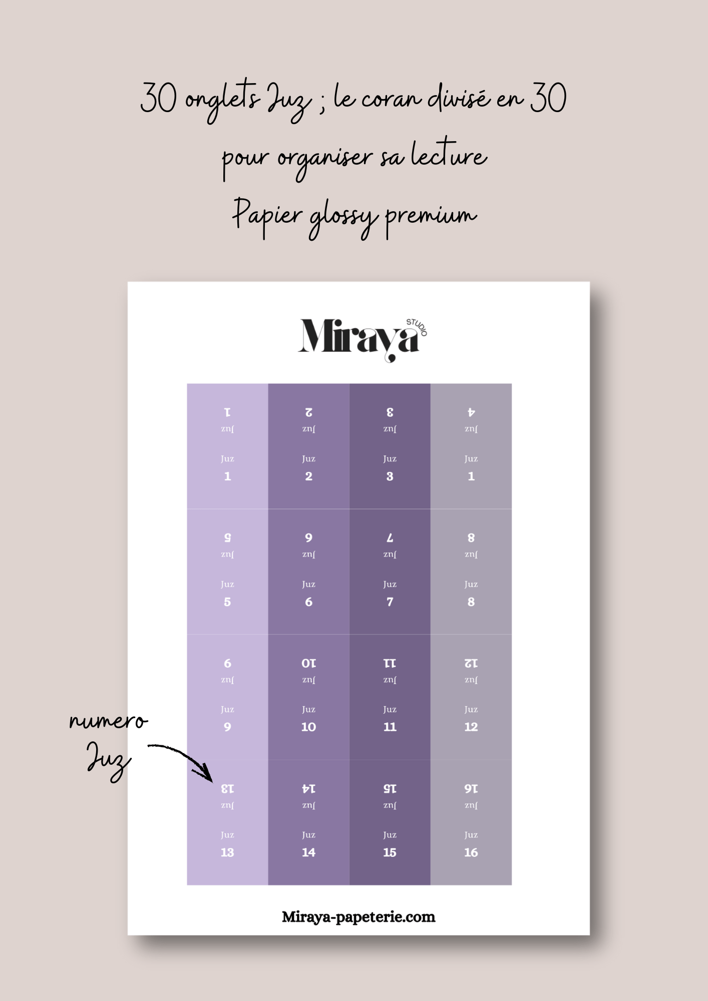 Onglets Juz Premium Miraya violet - MIRAYA