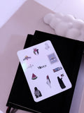 Feuille de 10 pack de stickers motif palestine posé sur un cahier